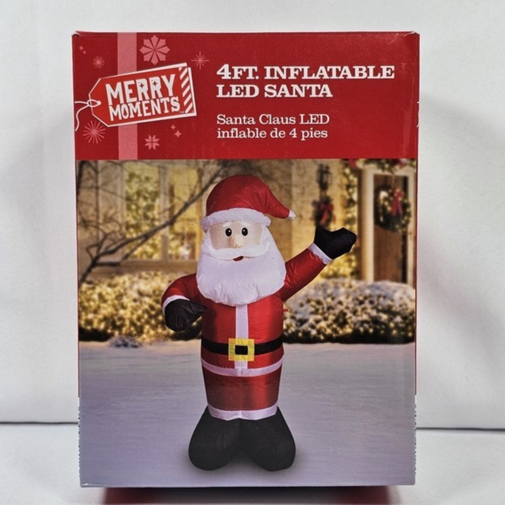 New Merry Moments Christmas Airblown Inflatables Yard Decoration Santa 4 ft NIB